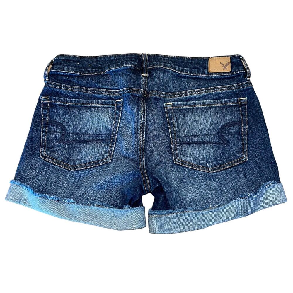 American Eagle Cutoff Shorts 4 Boy MiDi Denim Cuffed Dark Wash Jean